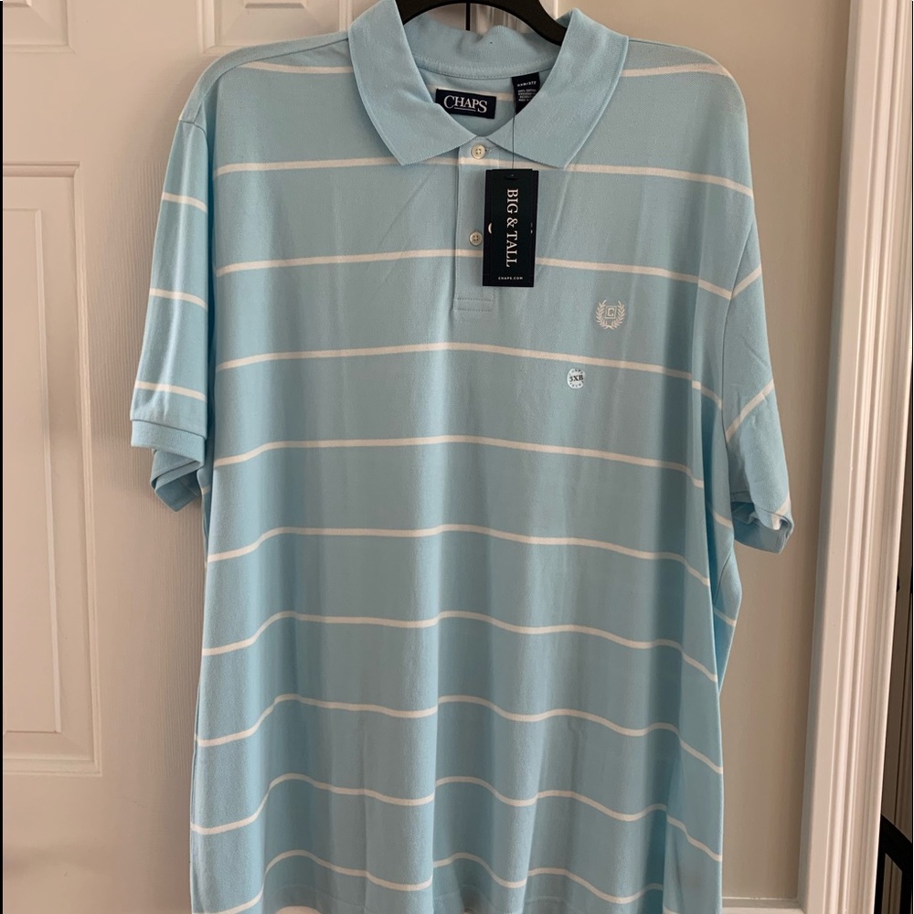 NWT CHAPS Polo Style light Blue Shirt sz 3XB